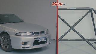 R33 Skyline GT-R Bolt-In Half Cage Installation at AGI - Motive Garage