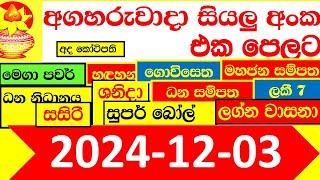 NLB DLB  All Lottery Result අද ලොතරැයි ප්‍රතිඵල දිනුම් අංක 2024.12.03  Results Today show Sri Lanka