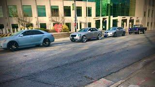 Riding with the guys. #ram #cadillac #Nissan￼