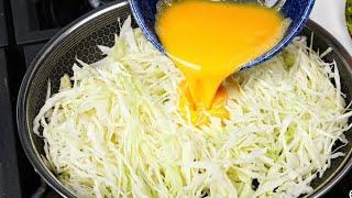 Cabbage with eggs is more delicious than meat! Easy, fast and very tasty recipe!