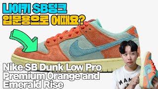 나이키 SB 덩크 로우 프로 프리미엄 오렌지 앤 에메랄드 라이즈 언박싱 실착리뷰(입문용으로 추천) SB Dunk Low Pro Orange & Emerald Rise