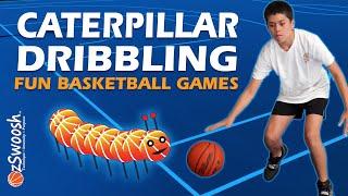 Fun BASKETBALL Drills for Kids - Caterpillar  (Youth Basketball Dribbling Game)