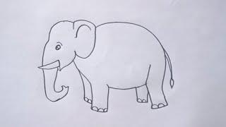 how to draw elephant drawing easy step for beginners@Aarav Drawing Creative