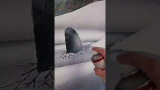 snow art tutorial  #diy #art #christmaswindow #snowspray #snowsprayart #snowgraffiti