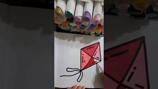 COLORING KITE | FUN & RELAXING ART FOR ALL AGES #shorts #shortvideo #colors #coloring #short