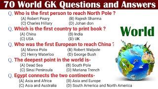 70 World GK questions and answers for competitive exams | World General Knowledge Questions Answers