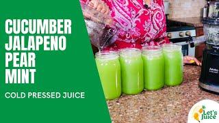 How to make a spicy Green Juice| Honeydew Melon, Cucumber, Pear, Mint and Jalapeno Peppers