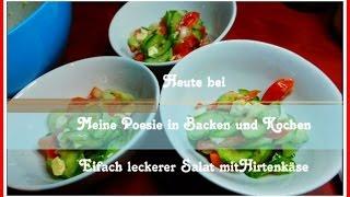 Tomaten Gurken Salat mit Hirtenkäse  Einfach Lecker