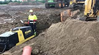 construction of sewage system - sieć kanalizacyjna- Bomag, Cat314D, Joskin, John Deere, ZWK Marszall