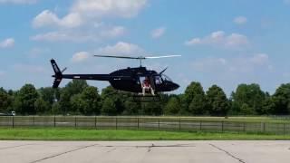 Landing Bell 206B JetRanger III D-HONY with H145 in the Background at Manching ETSI