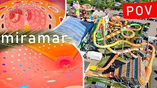 The park of colorful slides: Miramar Weinheim - All Water Slides 2024! Onride 4K