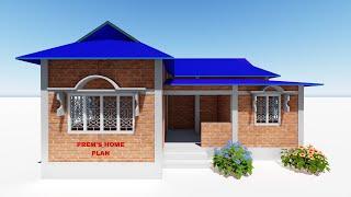 TIN-SHADE 3 rooms house plan by prem's home plan | village style tin shade home design