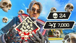 AWESOME Crypto 24 KILLS and 7,000 Damage Apex Legends Gameplay