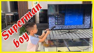 Boy fixes broken LED TV | Superman boy.