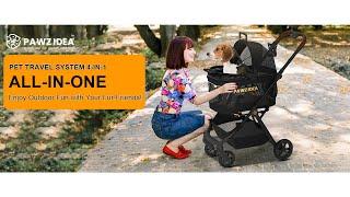 PAWZIDEA Pet Stroller 4 in 1  Dog Strollers for Small Medium Dogs/Cats with Detachable Carrier 