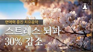 스트레스 뇌파 30% 감소, 면역력 증진 치유음악 (Music Therapy) 피아노 ▶벚꽃음악 - Korea Meditation MUSIC