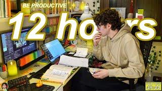 STUDY WITH ME LIVE | 12 HOURS  Harvard Alumnus, Chill Work With Me, Rain Sounds, Pomodoro Timer