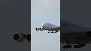 Emirates Airbus a380 touching down into EGCC #aviation #4k #planespotting #emirates #a380