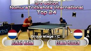 Top 24 Group C Elwin Huiden vs Jonah Kahn - Nomuratrickshots international #tabletennis