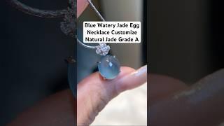 Blue Watery Jade Egg Necklace Customize #jewelry #earrings #necklace #pendant #jewellery #ring #gems