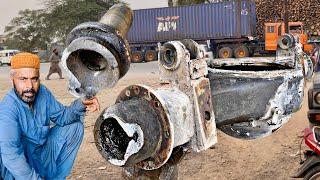 Repair a broken rear wheel axle housing || Complete process | Truck broken axle tube rebuild