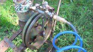 Homemade "Steam Engine",  Air compressor converted to a steam engine.