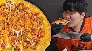 12시간굶고 9가지토핑올라간 피자헛신메뉴 올라타코 피자먹방!! [ Pizza Mukbang ]