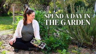 A Spring Day in the Cottage Garden & Flower Farm  Planting, Sowing Seeds & Maintaining Garden Beds