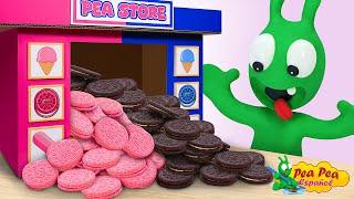 Pea Pea Juega El Misterioso Desafío De La Tienda OREO Negro-Rosa | Pea Pea Español