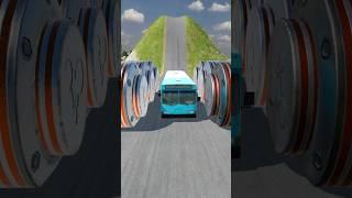 Mini Vans & Bus vs Hydraulic Crush - BeamNG.Drive