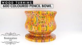 Woodturning | Coloured Pencil Bowl | Restoration DIY