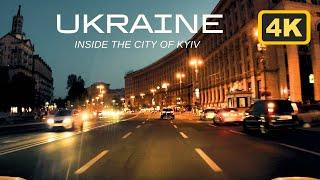 4K Just Driving POV. Inside Downtown Kyiv, Ukraine September 2023 | Evening No Talking No Music