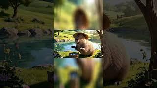 capybara farmer vlog - Add more fish to the pond #capybara #veo3 #cute #funny #animals
