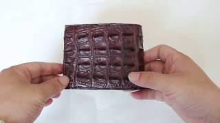 Brown Genuine Alligator, Crocodile Leather Skin Credit Card Holder WALLET