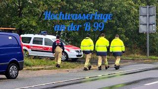 Hochwasserlage an der B99  16.09.2024