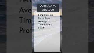 Most Important Quantitative Aptitude Topics for Placements #aptitude #placement #preparation