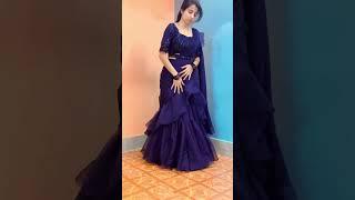 Navyblue Organza Rufflesaree #dreamyboutique #boutique #organzasaree #frillsaree #readytowear #saree