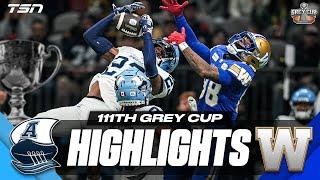 Toronto Argonauts vs. Winnipeg Blue Bombers | 111th Grey Cup Highlights