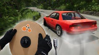 Drifting with a Cardboard STEERING WHEEL in BeamNG