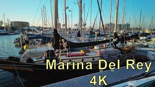 Relaxing Walk on Marina Del Rey, California ASMR 4K