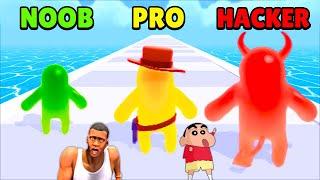 NOOV vs PRO vs HACKER in JOIN BLOB CLASH 3D with SHINCHAN and CHOP and AMAAN-T Game in hindi