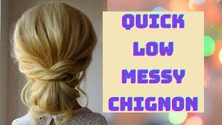 quick low messy chignon how to do an easy chignon hairstyle