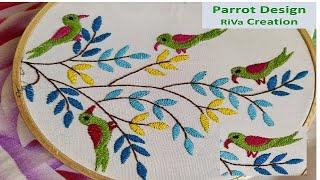 Parrot Design Hand Embroidery | Desi Bharat Work 2020