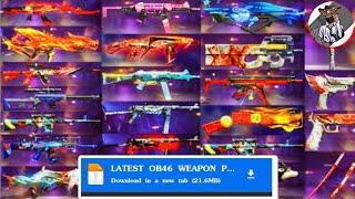 LATEST OB46 WEAPON PACKff default gun skin glitch file glitch file for free fire max