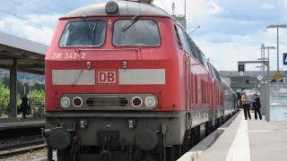 218 343 und 218 494: Rangieren, Motorstarts und Ausfahrt mit IC 119