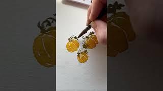 Easy watercolor pumpkin tutorial