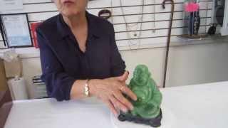 Green Faux Jade Buddha Statue