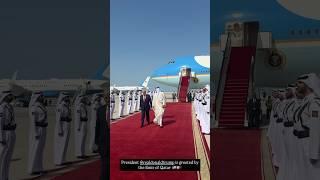 President @Donald Trump is greeted by the Emir of Qatar🫡 #donaldtrump #trump #trumpnews #whitehouse