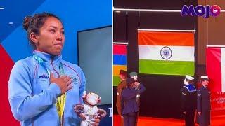 Tears Of Joy | Mirabai Chanu Wins Gold, Breaks Down During India’s National Anthem At #CWG2022