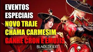 Eventos Especiais Novo Traje Chama Carmesin e Ganhe Cron Free | Black Desert Online